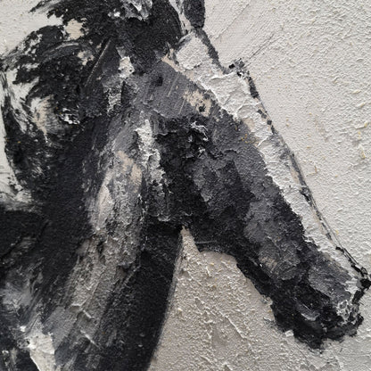 Black Abstract Horse Art #ANH23