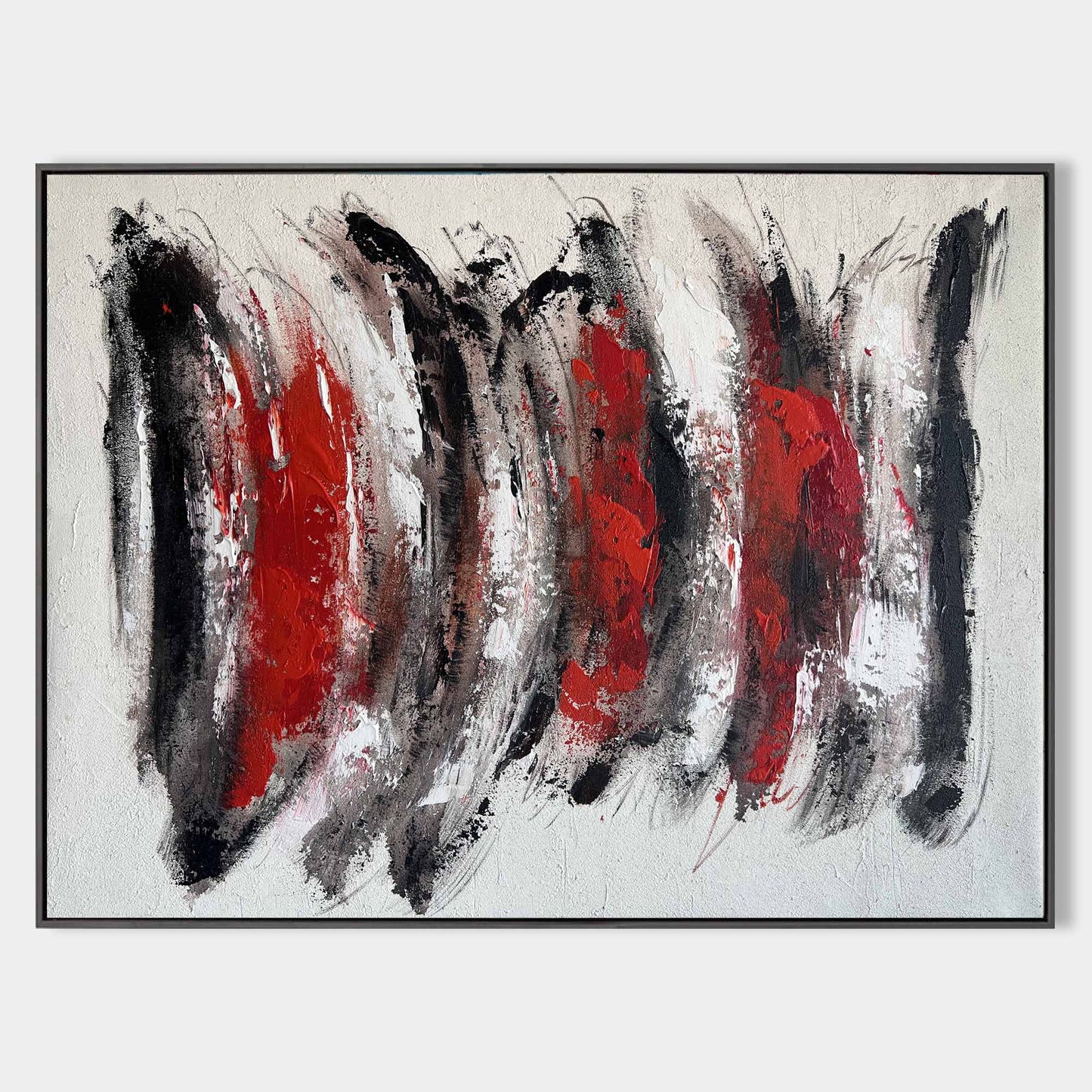 Black And Red Abstract Painting #ABAH58