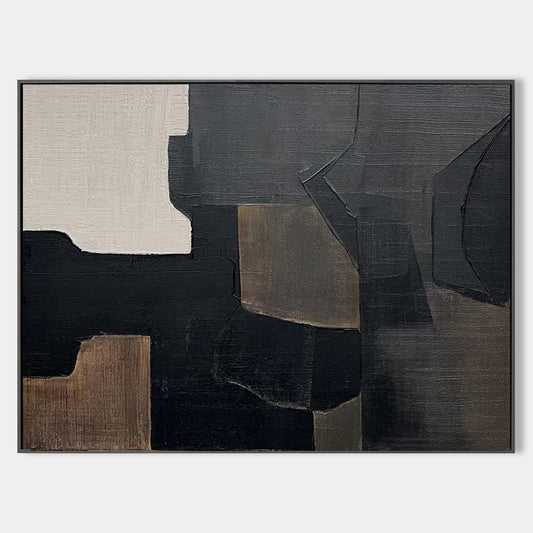 Black And Grey Abstract Painting #ABAH151