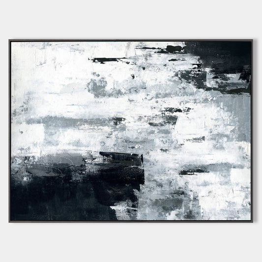 Black Gray Abstract Art #ABAH18