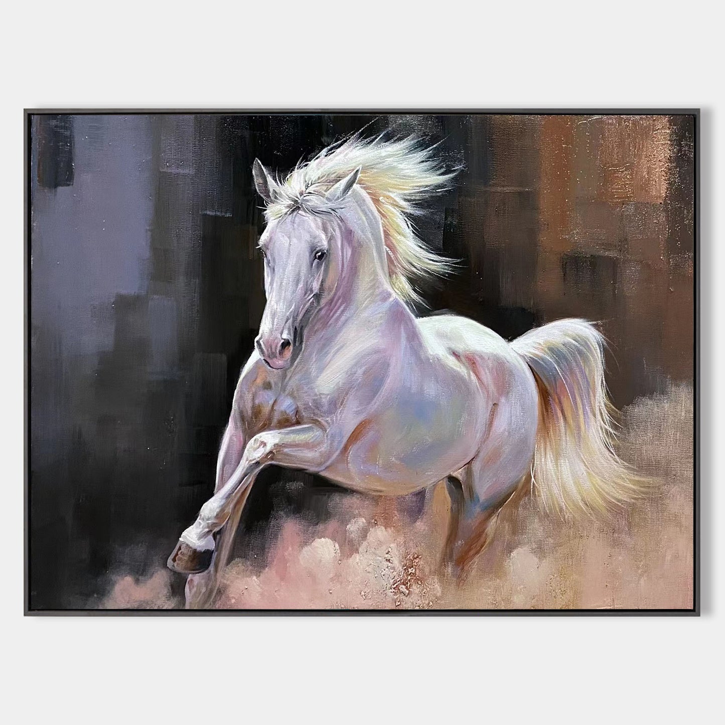 Running White Horse Painting #ANH43