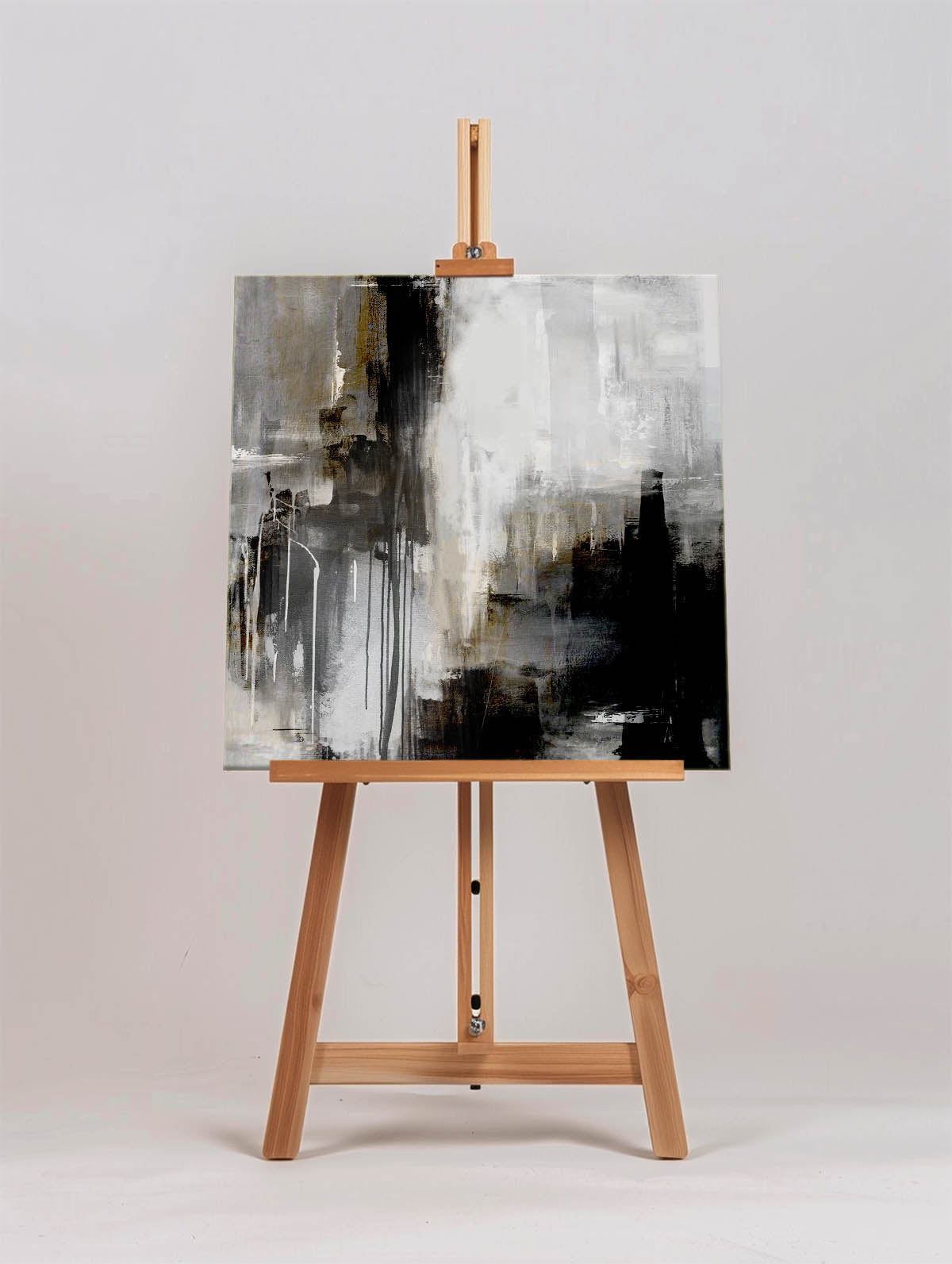 Black Grey Abstract Painting #ABAS28