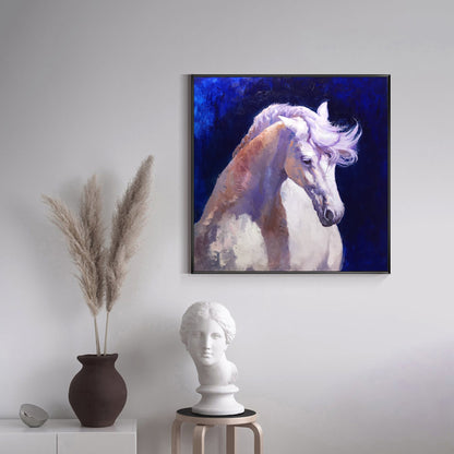 White Horse Portrait Painting #ANH25