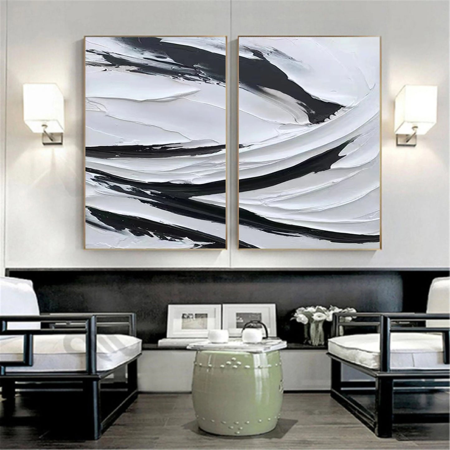 Minimalistic Balance Canvas Paintings Set of 2 #MM063