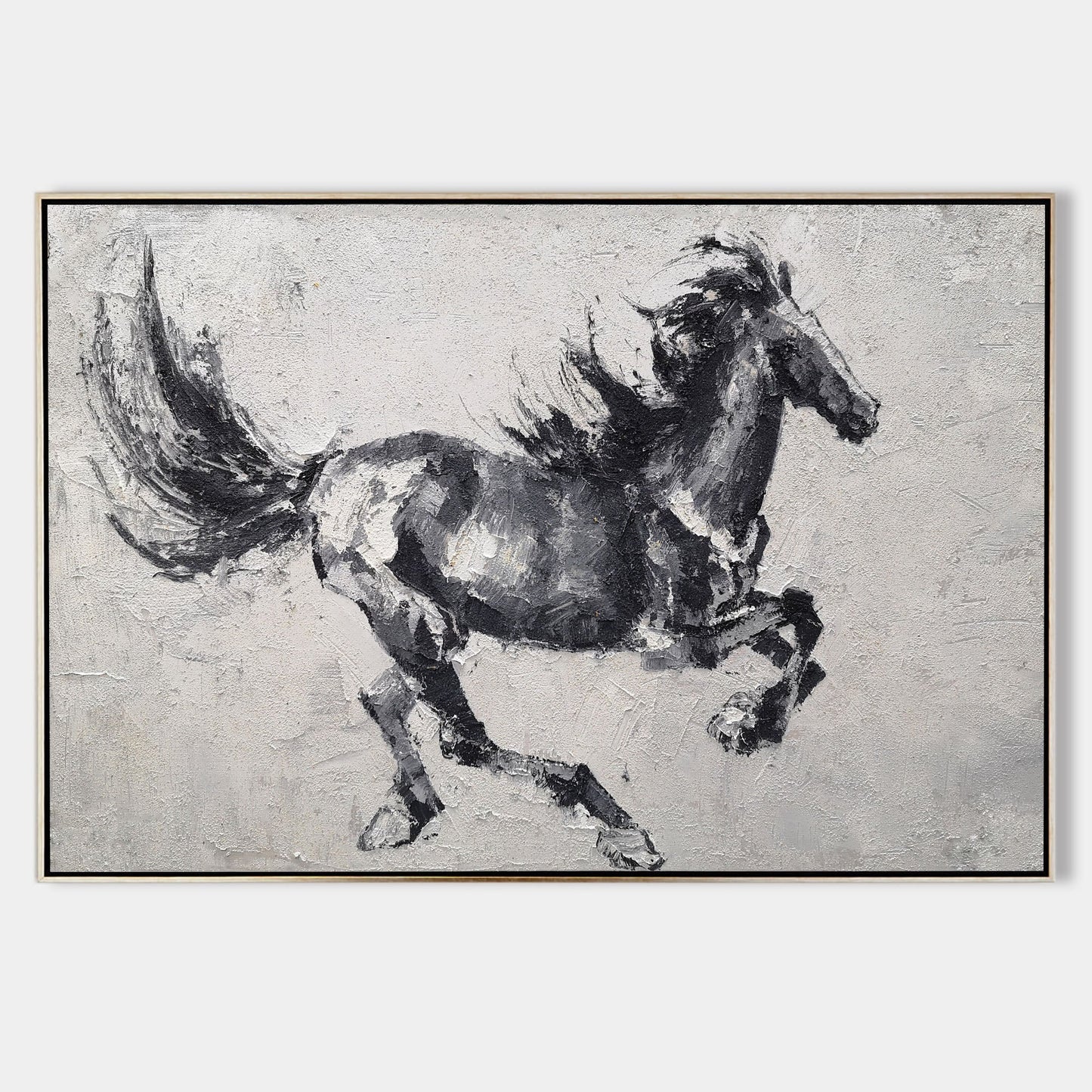 Black Abstract Horse Art #ANH23