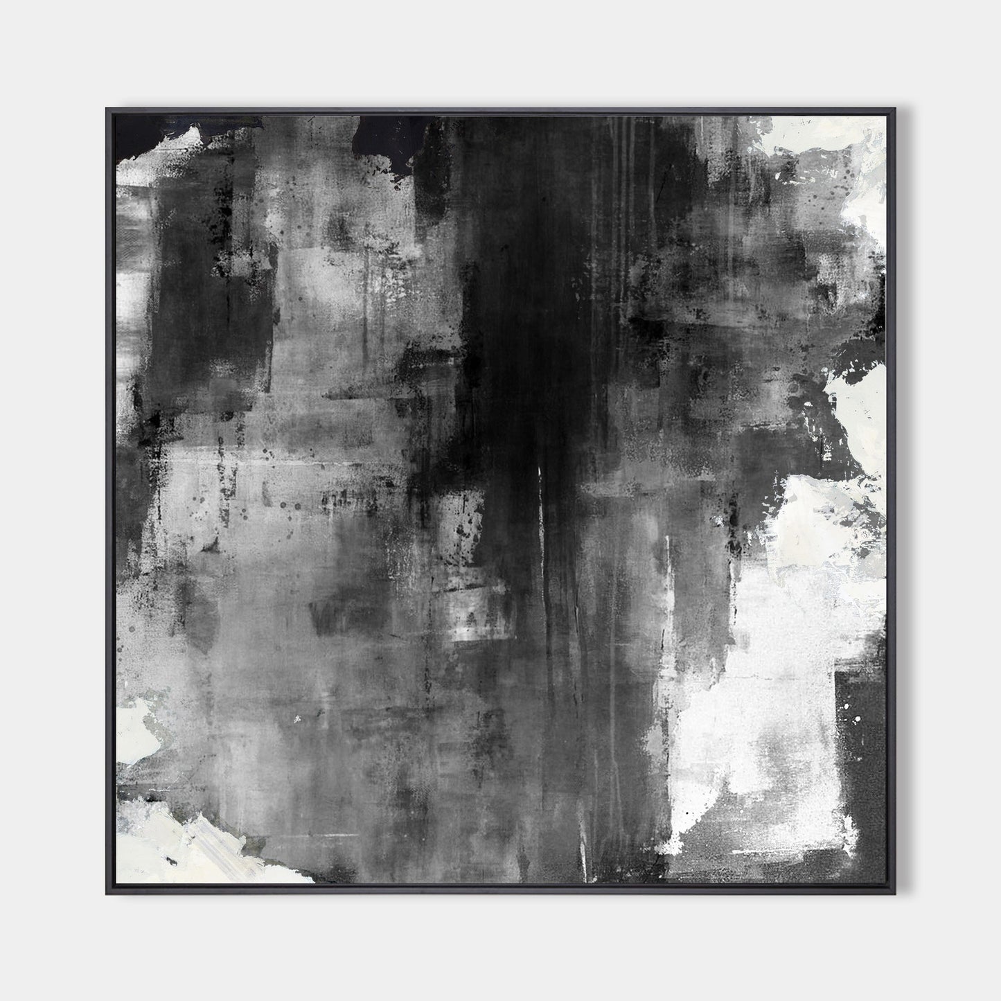 Large Black Grey White Abstract Painting #ABAS29