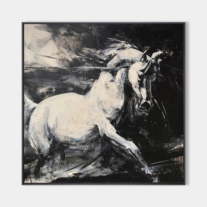 White Horse Abstract Portrait Painting #ANH24