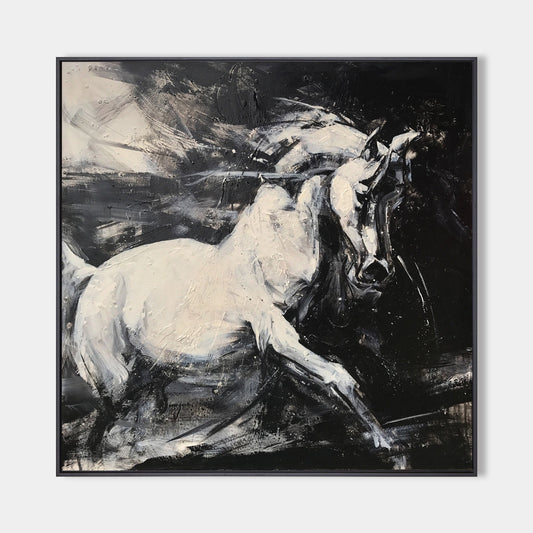 White Horse Abstract Portrait Painting #ANH24