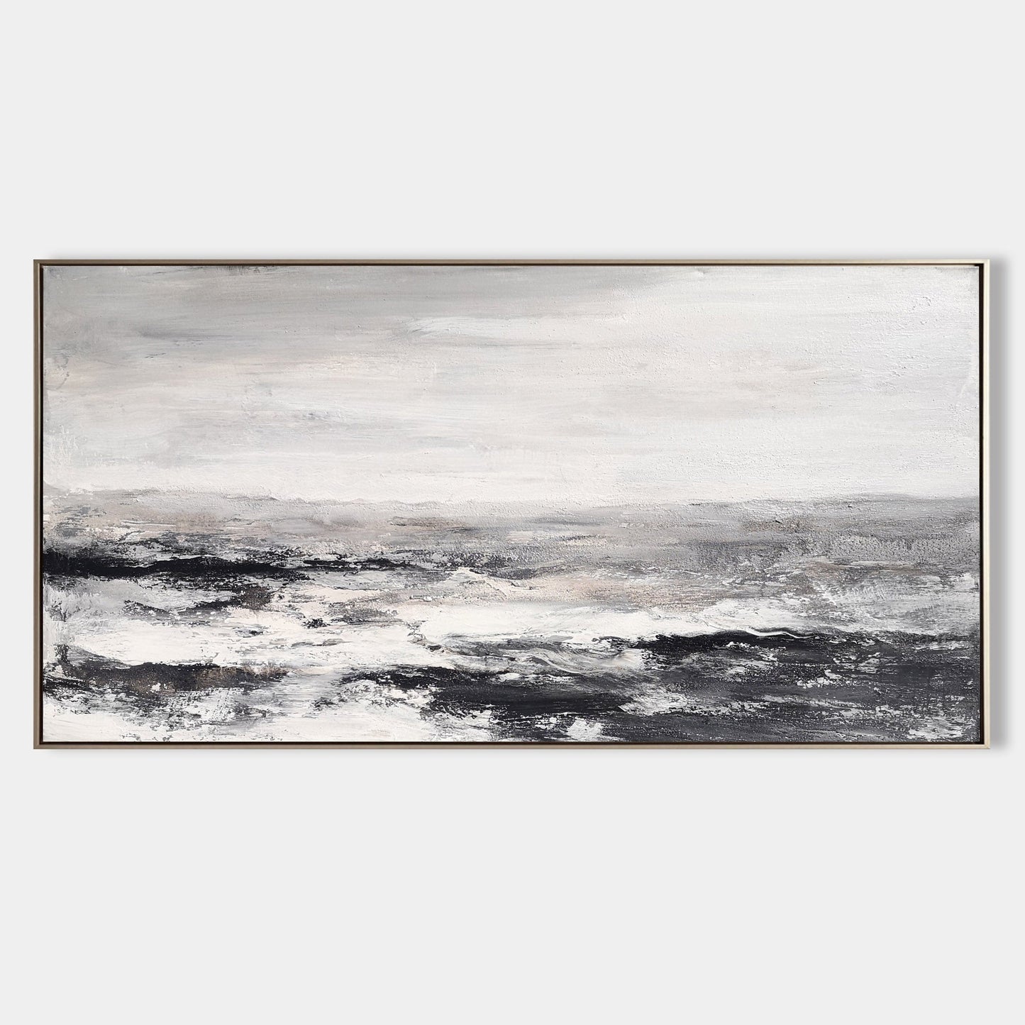 Black And White Beach Painting #ABSP02