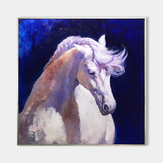 White Horse Portrait Painting #ANH25