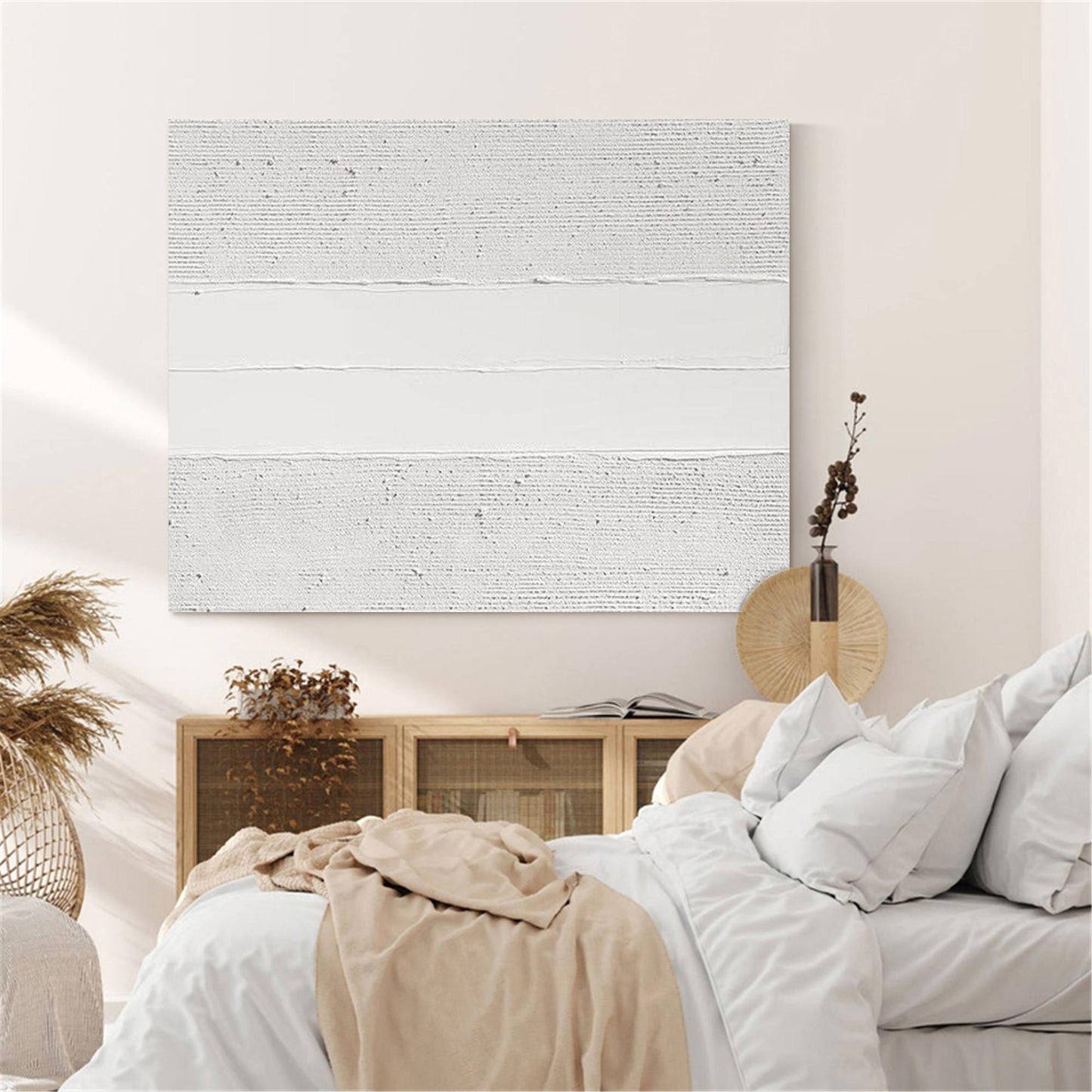 Luxury White Abstract Painting #ABAH40