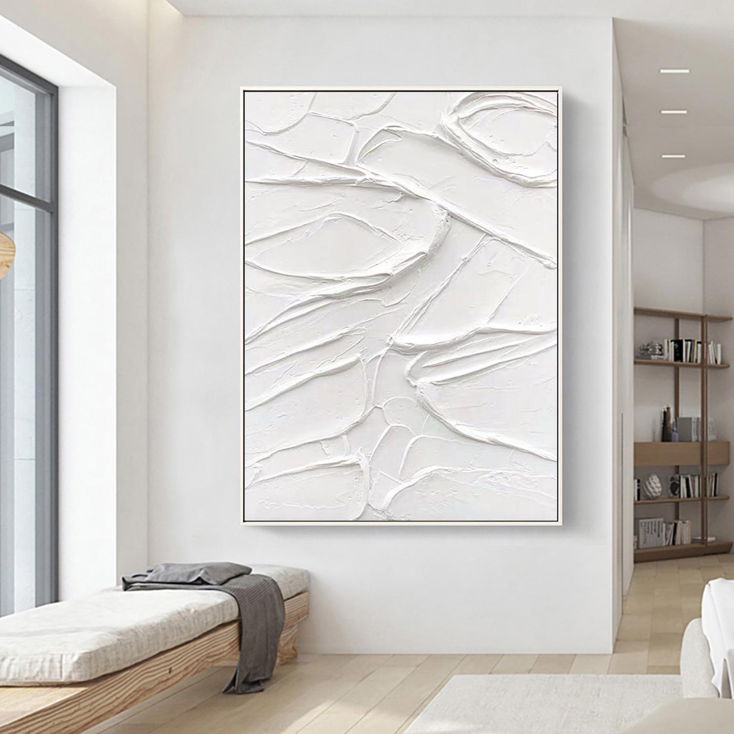 White Abstract Painting #ABAV142