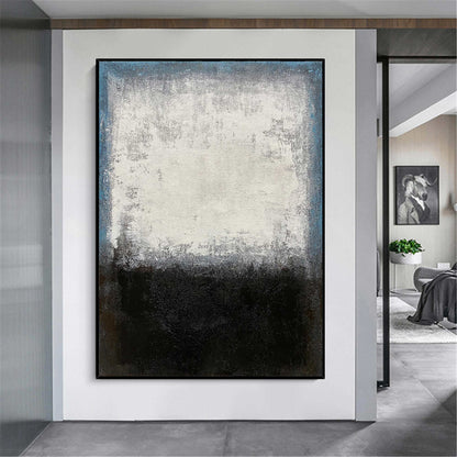 Black White Blue Minimalist Painting #ABAV106