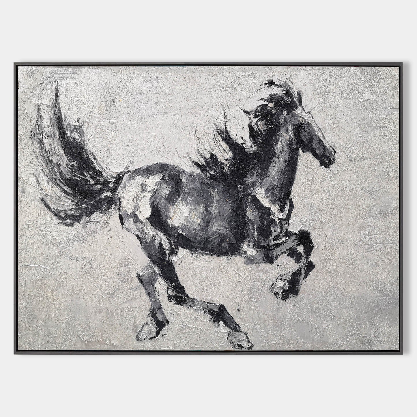 Black Abstract Horse Art #ANH23