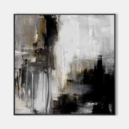 Black Grey Abstract Painting #ABAS28