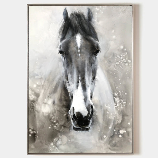 Black Abstract Horse Art #ANH07