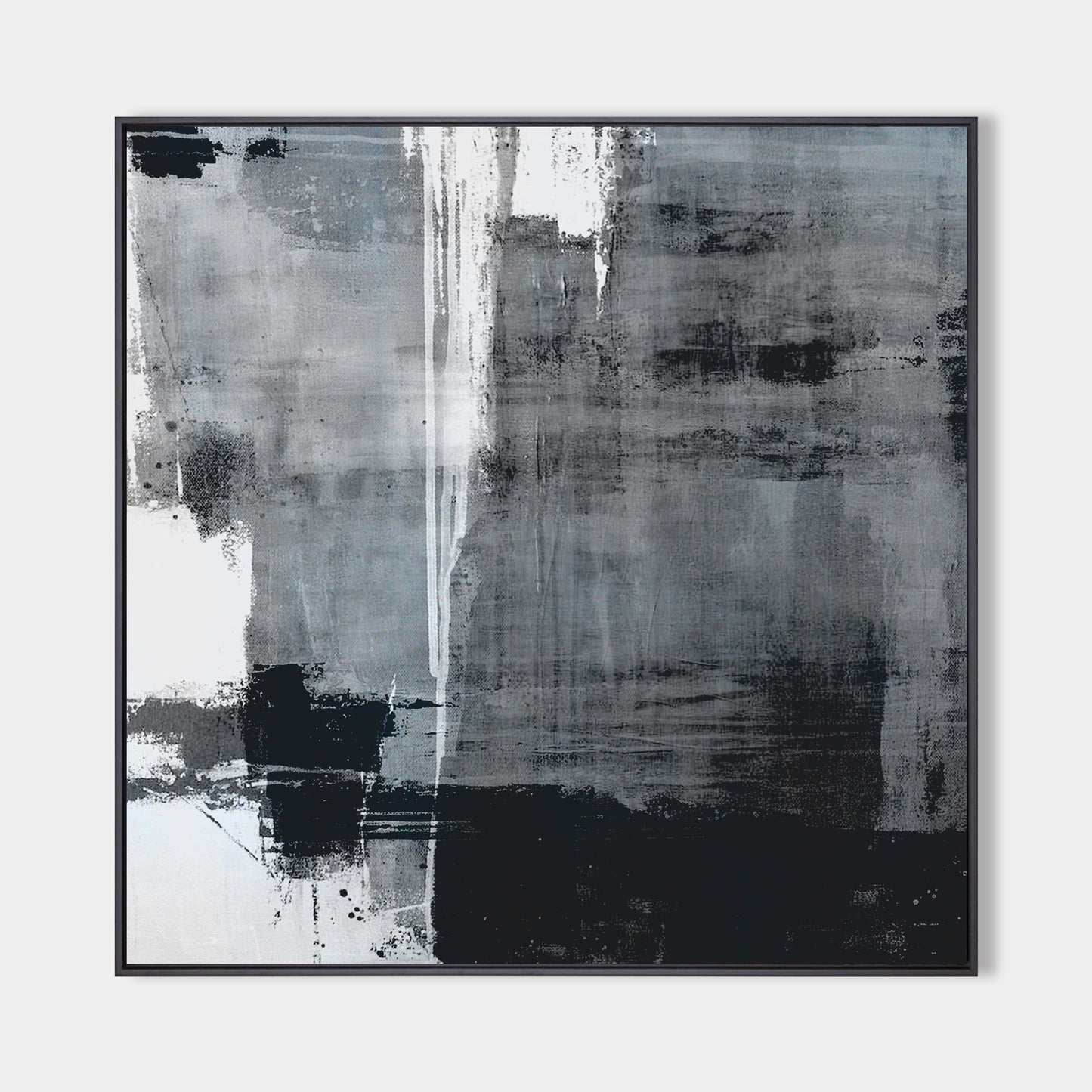 Blue Black White Abstract Painting #ABAS27