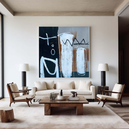 Black And Brown Abstract Painting #ABAS76