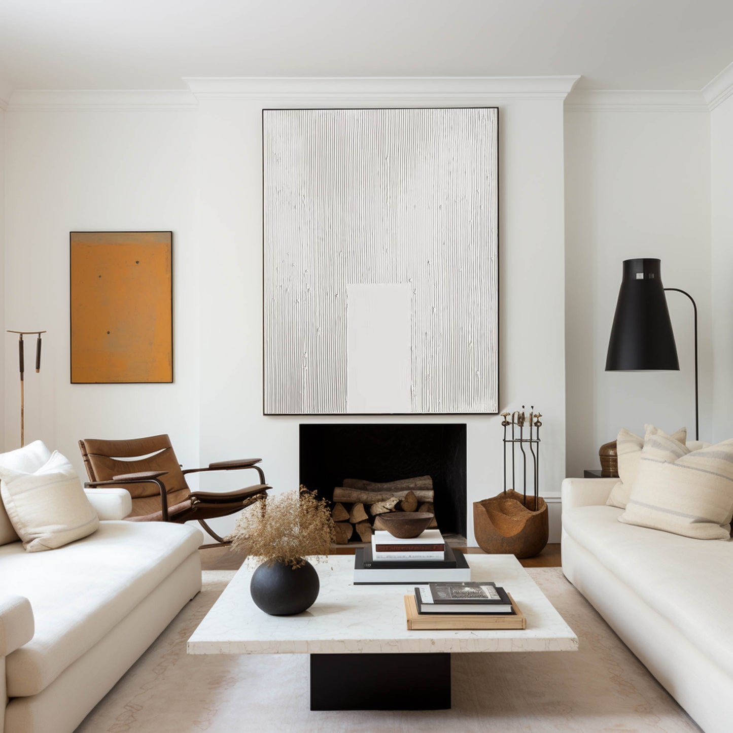 3D White Abstract Painting #ABAV288