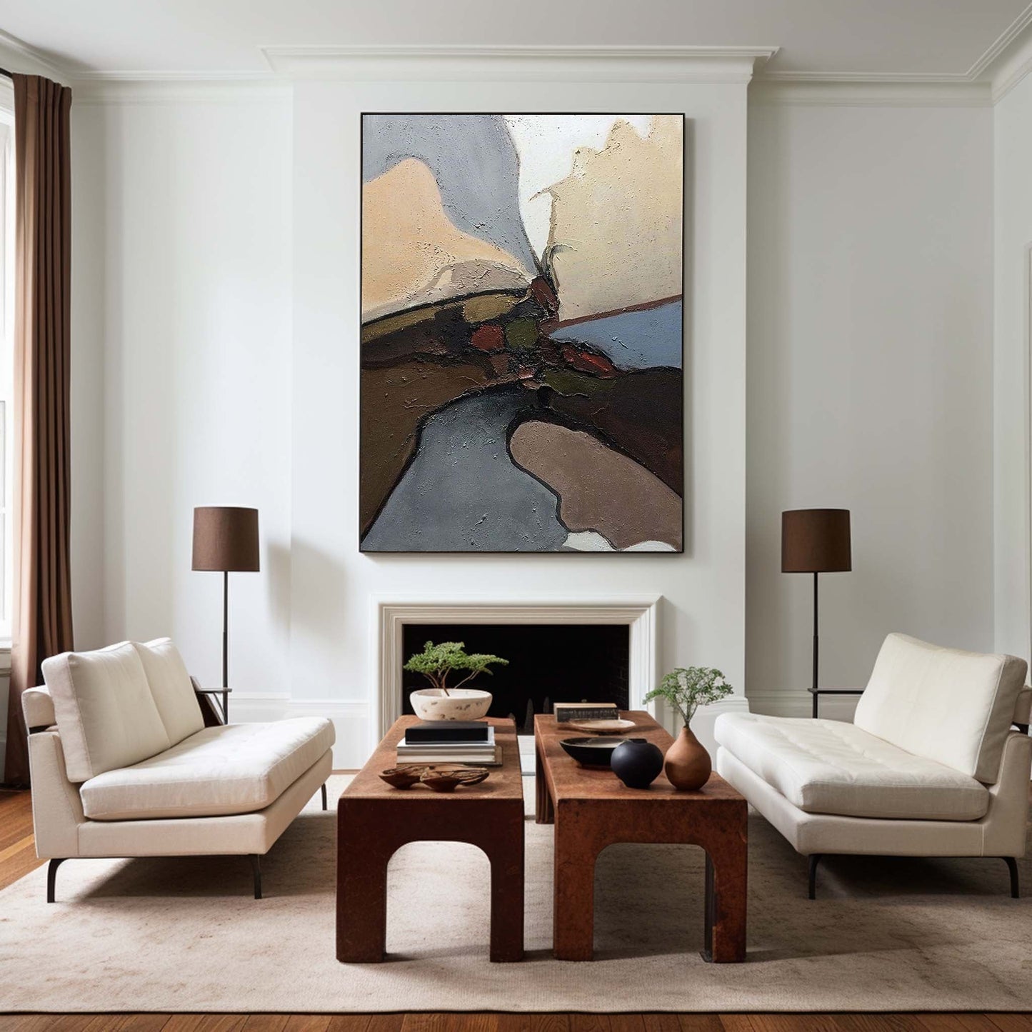 Brown Black Abstract Painting #ABAV05