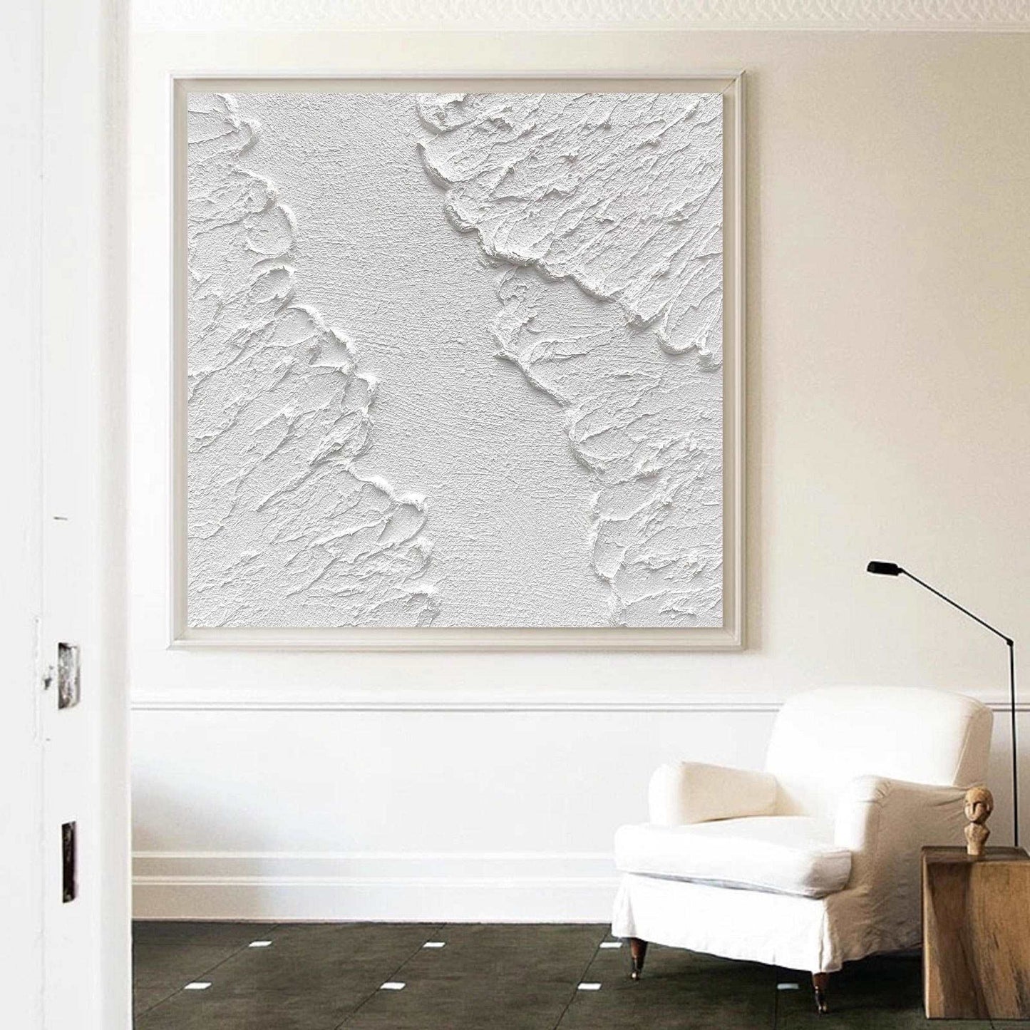 3D White Abstract Painting #ABAS49