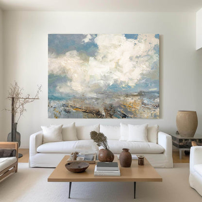 Extra Large Abstract White Cloud Painting #ABSH07