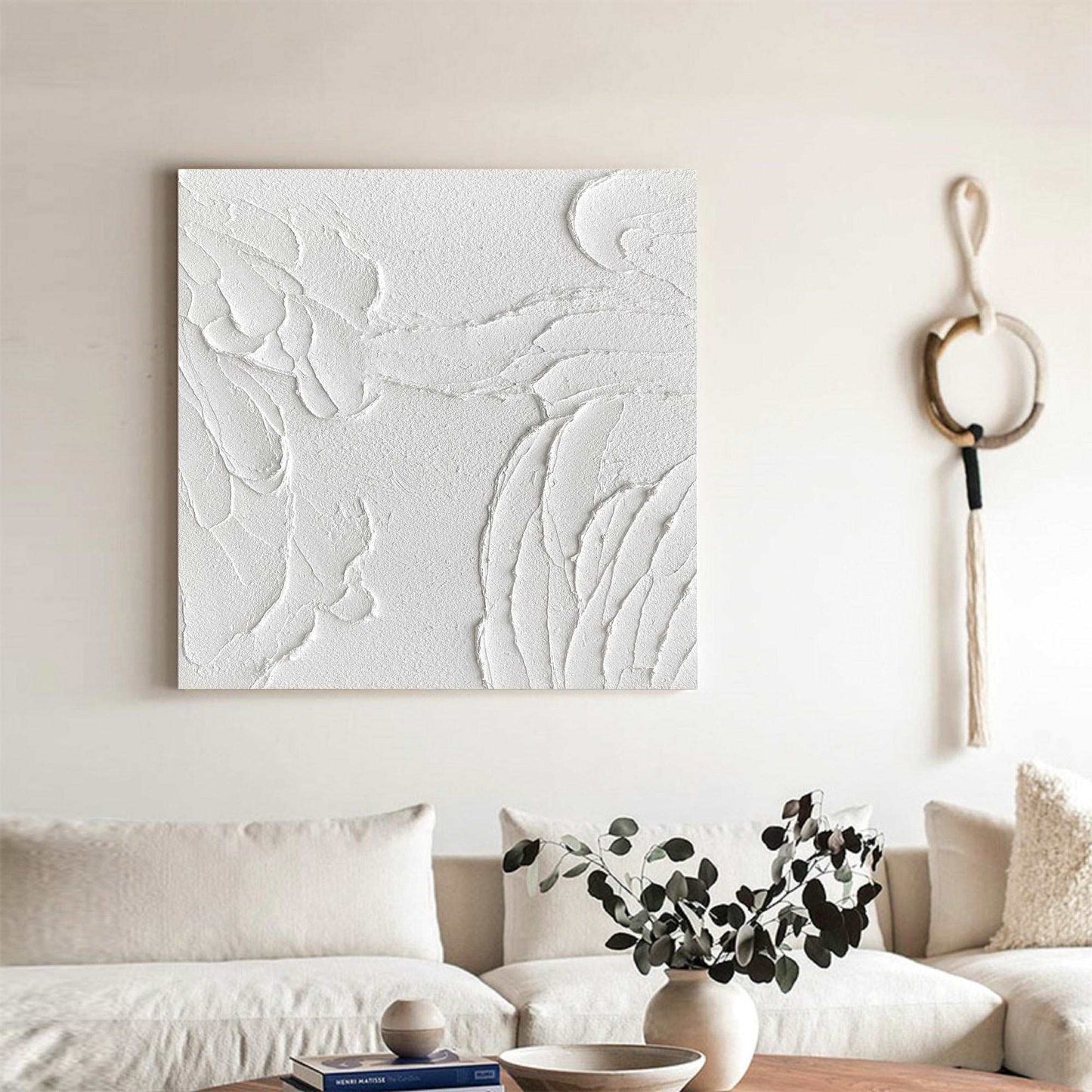 3D White Abstract Painting #ABAS50