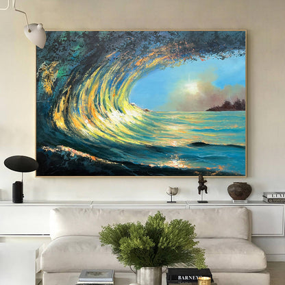 Sunrise And Wave Landscapes Painting #ABSH43