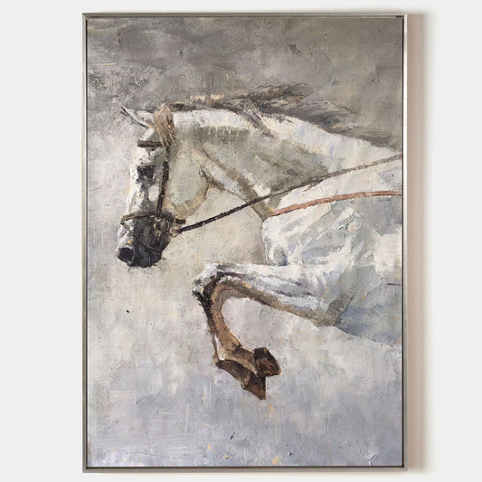 Abstract White Horse Art #ANH22