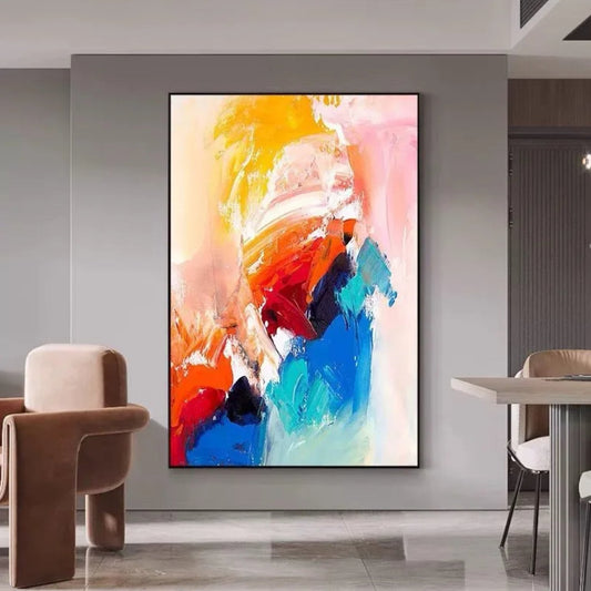 Abstract Bold Colourful Strokes Graffiti Textured Painting