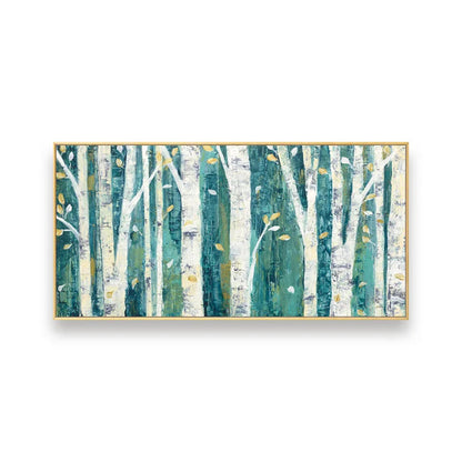 Abstract Birches in Spring Nordic Textured Artwork