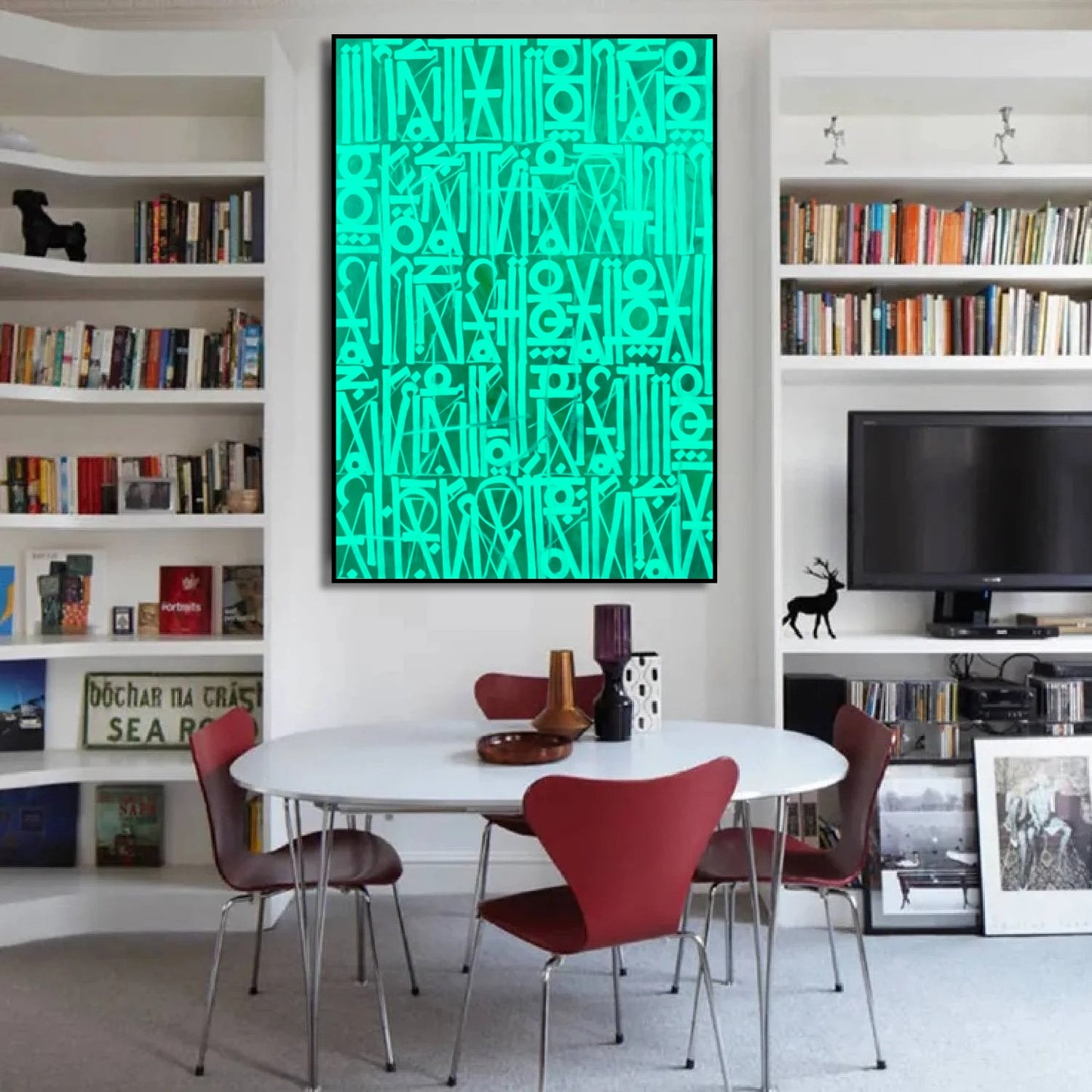 Acrylic Bright Green Calligraffiti Font Modern Painting