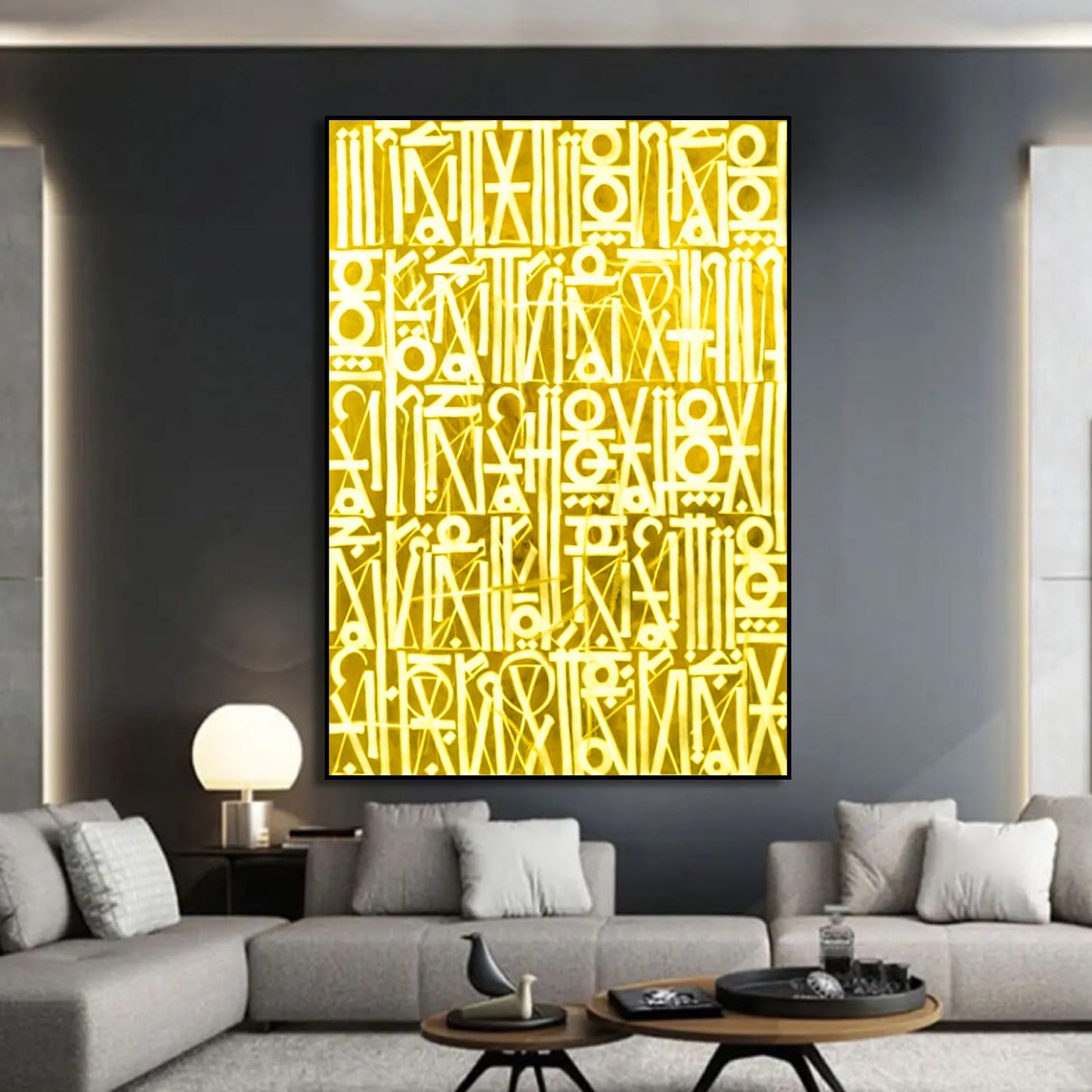 Brilliant Golden Retna Inspired Wall Hanging Art