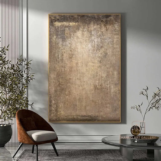 Neutral Concrete Style Taupe Wabi-Sabi Textured Art