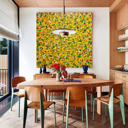 Yellow Square Abstract Art 47'' X 47'' #IS82