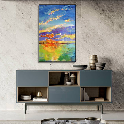 Colourful Abstract Landscape Impressionist Field Wall Art