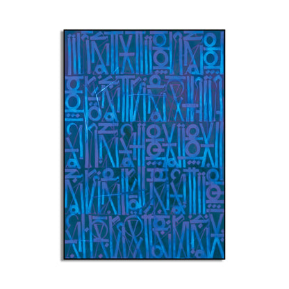 Dark Blue Retna Style Urban Expressionism Wall Artwork