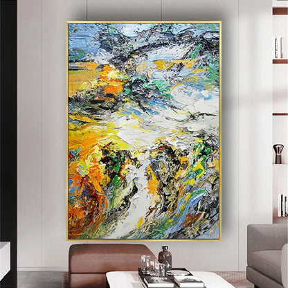 Abstract Multicolour Thick Texture Palette Knife Art