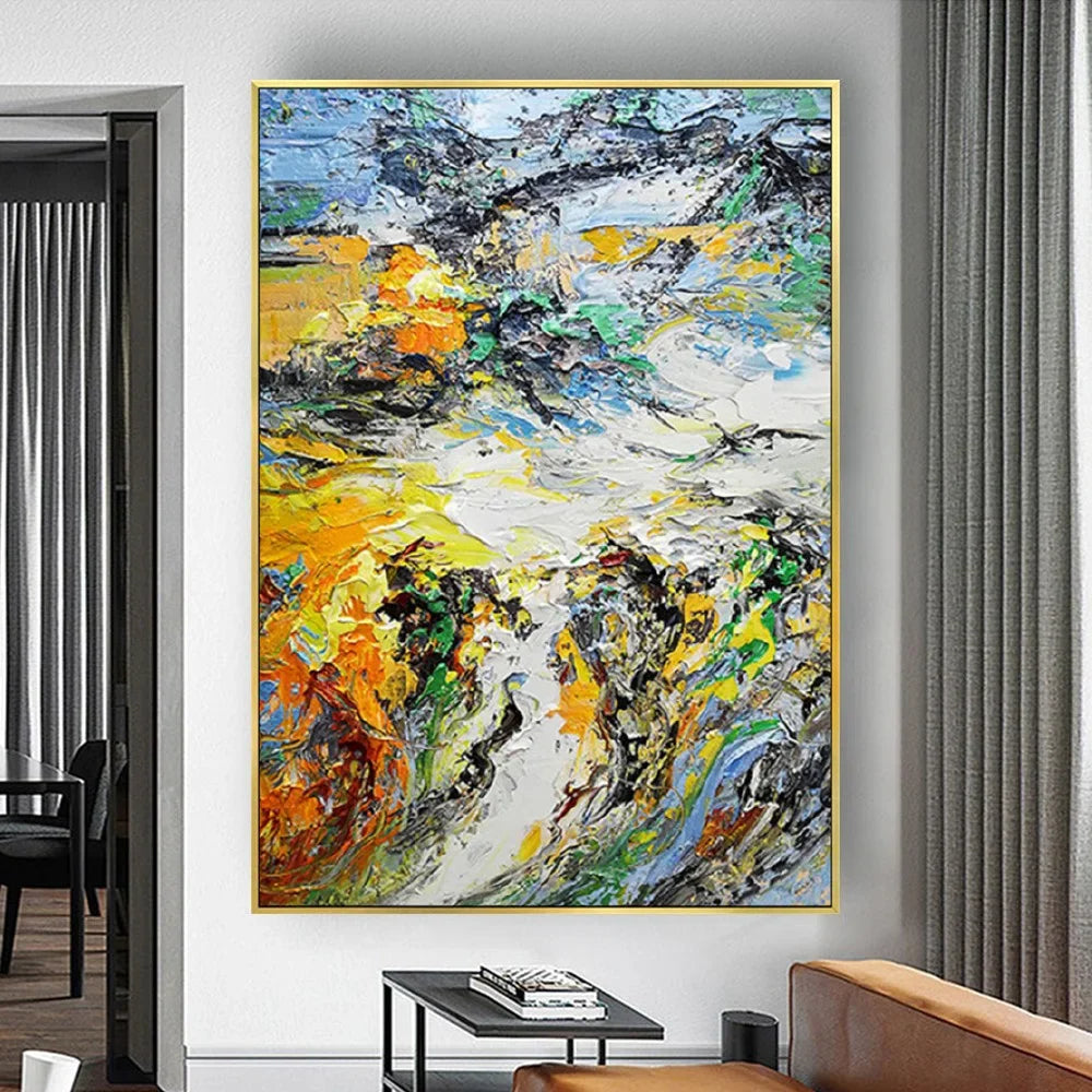 Abstract Multicolour Thick Texture Palette Knife Art