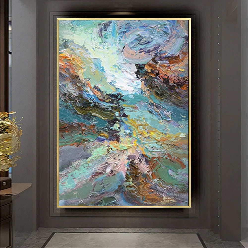 Contemporary Colourful Waves 3D Textured Painting