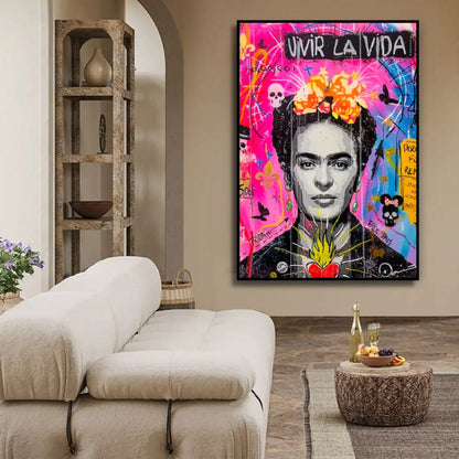 Frida Kahlo Vivir La Vida Banksy Style Graffiti Pop Art