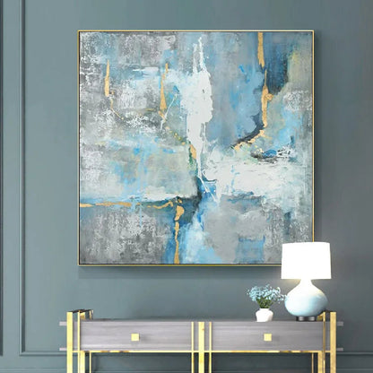 Abstract Blue & Light Textured Wall Hanging Art