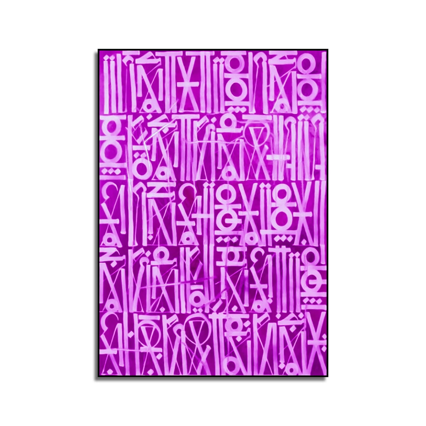 Retna-Inspired Purple Calligraphic Fonts Wall Painting