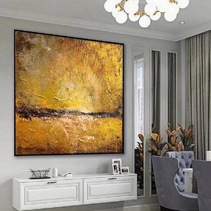 3D Textured Acrylic Gold Palette Knife Minimalist Art