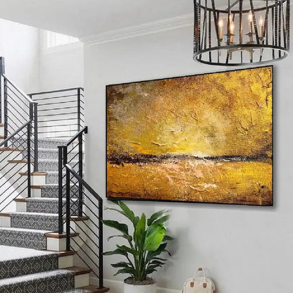 3D Textured Acrylic Gold Palette Knife Minimalist Art