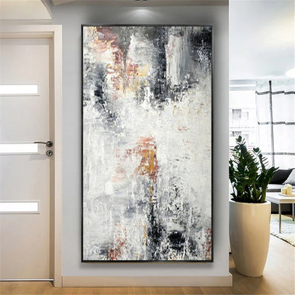 Large Abstract White Textured Wall Decoration Painting