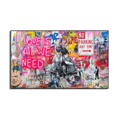 Love is All We Need Romantic Kids Graffiti Wall Art