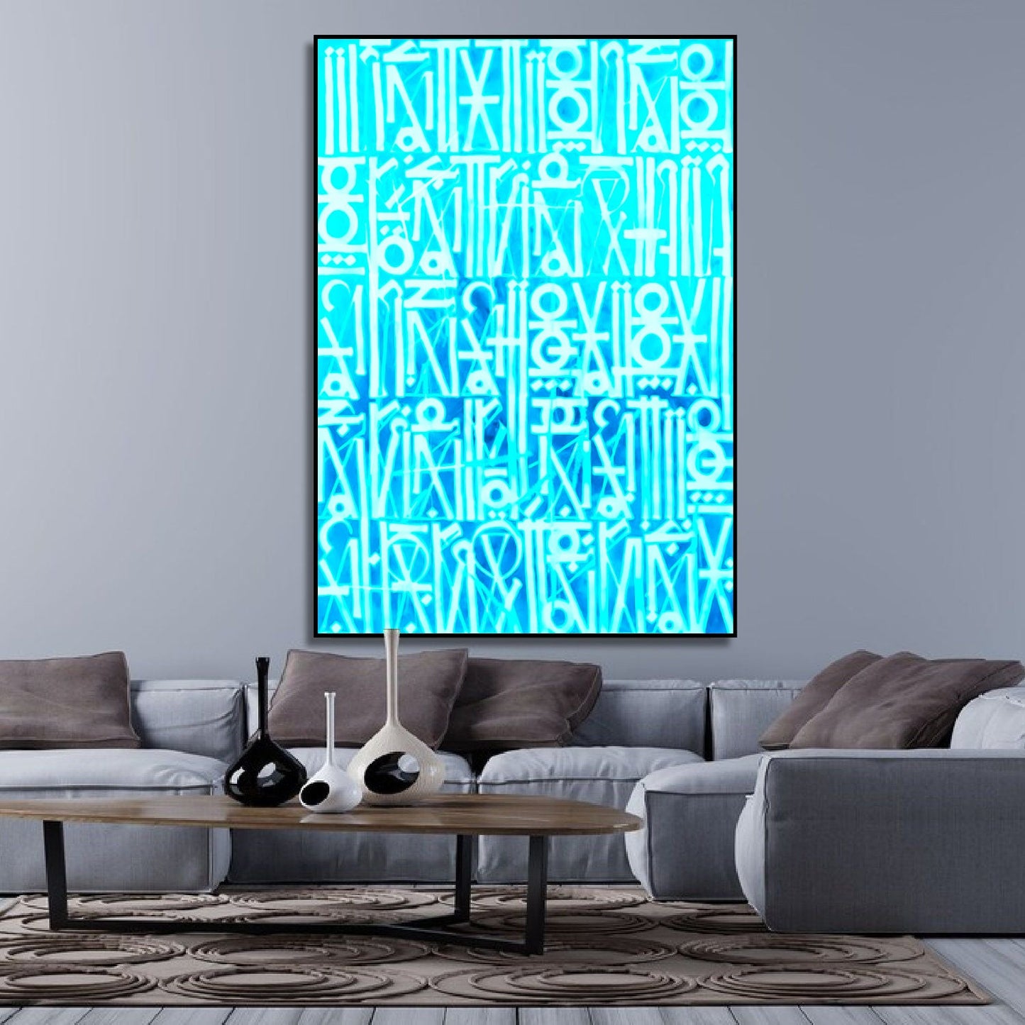 Luminous Sky Blue Retna Reproduction Wall Artwork