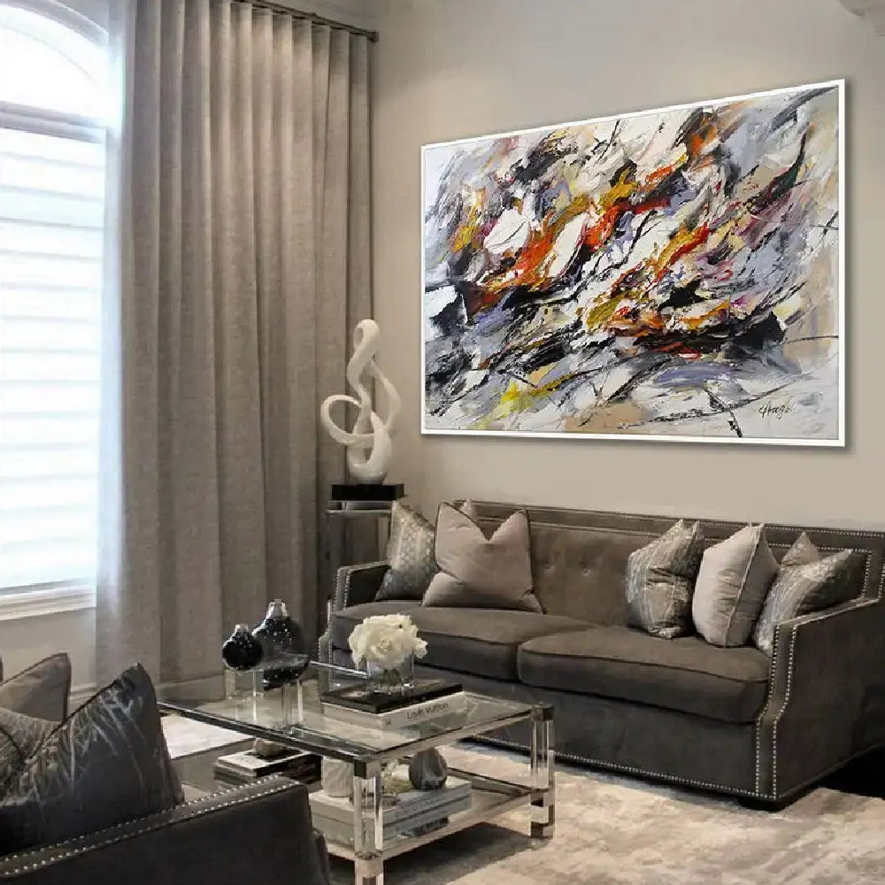 Large Multicolour 3D Textured Abstract Knife Art