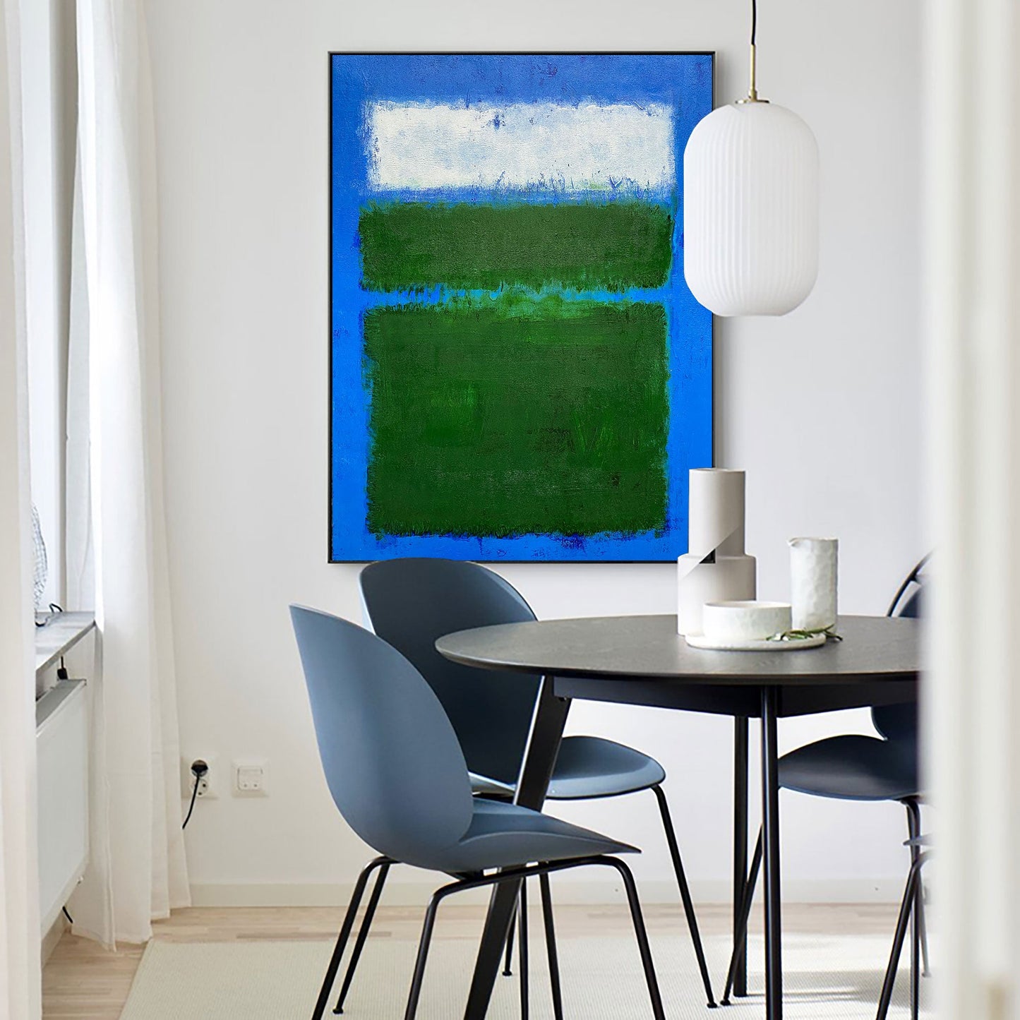 Blue And Green Minimalist Painting #ABAV124